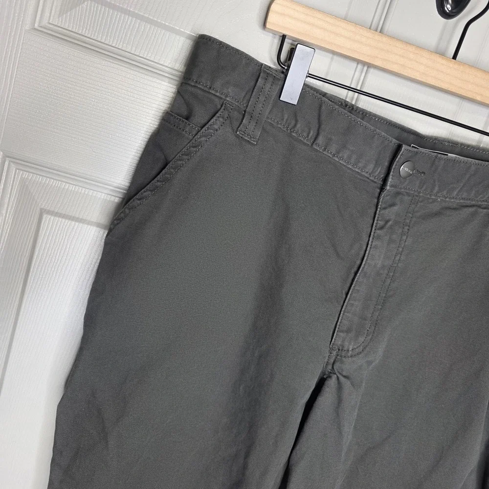 Carhartt Rugged Flex Relaxed Fit Canvas Work Pants Gray Men's 38x32 BN2291
